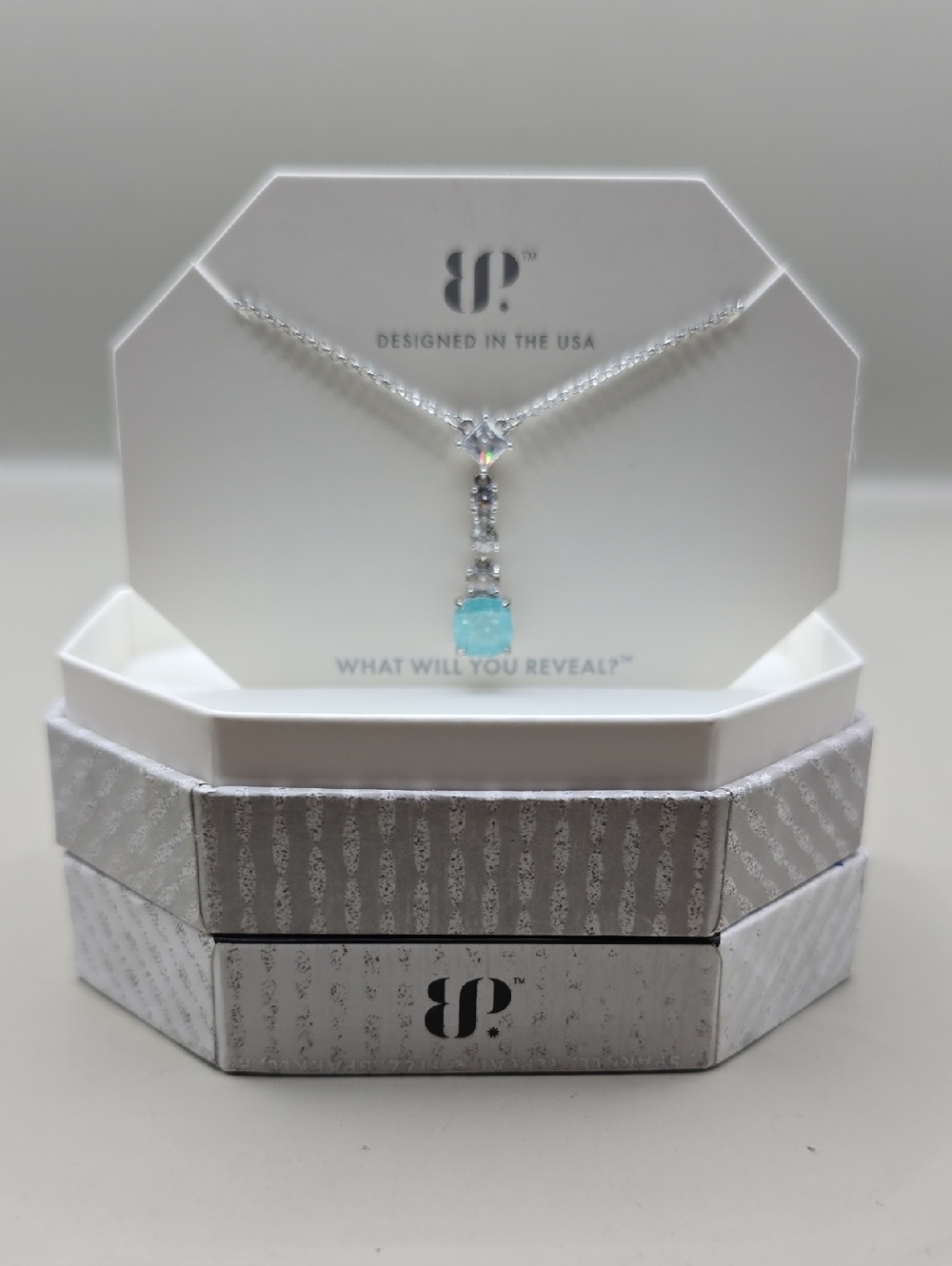 Bomb Party Necklace LC Blue Topaz Ice Crystal .925 Solid Sterling Silver RBP6434